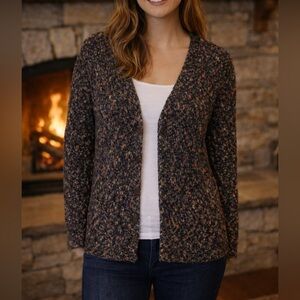 ALPS Cardigan sz L Chunky Knit Alpaca Mohair Vtg Open Front Lagenlook ALPS